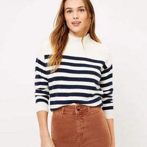🆕 Loft PLUS Striped Shoulder Button Sweater